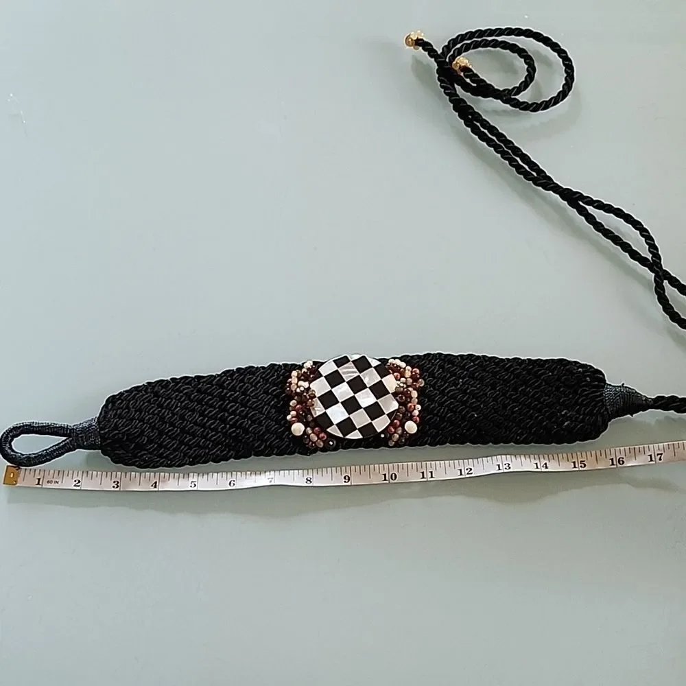 Vintage Mother of Pearl and Glass Bead Belt  Boho Chic Y2K Dopamine 70's 80's